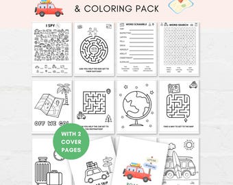Road Trip Activities, Travel Activities Printable, Road Trip Games, Kids Activities, Travel Activity Pack, Kids Travel Journal