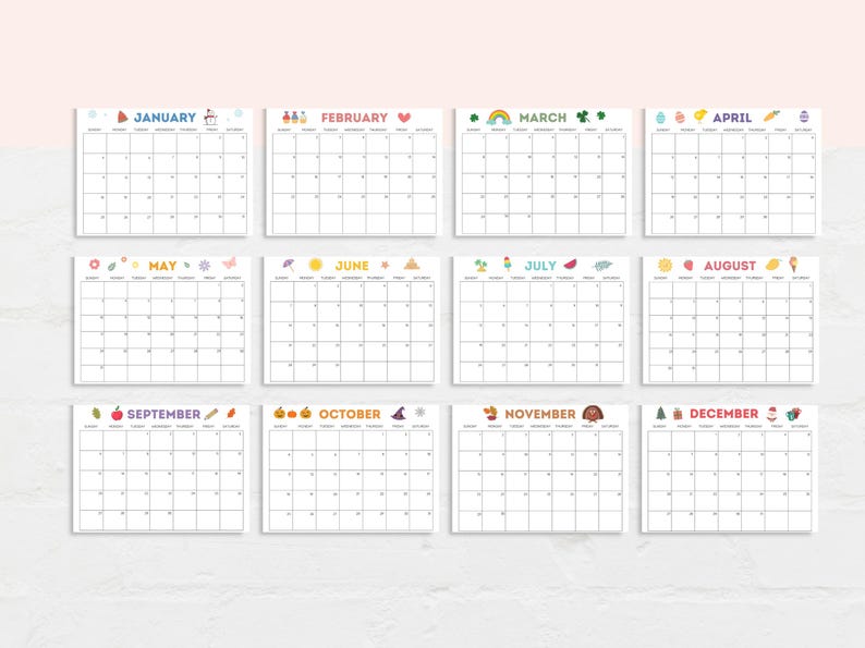 Celebrate your child’s growth with this handprint calendar for 2027!
This  handprint calendar allows you to create lasting memories with your child’s handprints each month. Simply add your child’s handprints to this printable handprint calendar, and you’ll have a unique, creative, and meaningful way to celebrate the year.