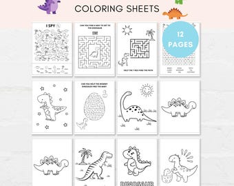 Dinosaurus Activiteitenpakket, Dinosaurus Kleurplaten, Dinosaurus Spelletjes, Dinosaurus Activiteitenboek, Kindergames, Printbare Kleurplaten, Dinosaurusactiviteiten, Dinosaurusactiviteiten