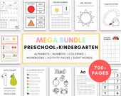 Ultimate Preschool Kindergarten Bundle, Preschool Workbook, KIndergarten Workbook, Preschool Activity Pack, Kindergarten Printable Activity