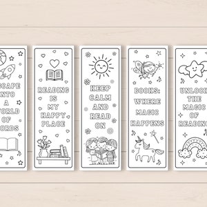Coloring Bookmarks Printable Bookmarks Bookmarks for Kids DIY