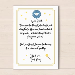 Make the Tooth Fairy's visit even more magical with this editable Tooth Fairy Letter Printable! This enchanting tooth fairy note can be personalized with your child's name, making it a cherished keepsake.