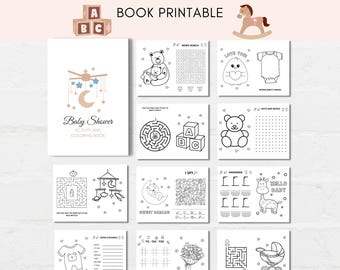 Baby Shower Kids Activity Book, Baby Shower Activity, Baby Shower Games, Kids Activities, Baby Shower Coloring, Baby Shower Activities
