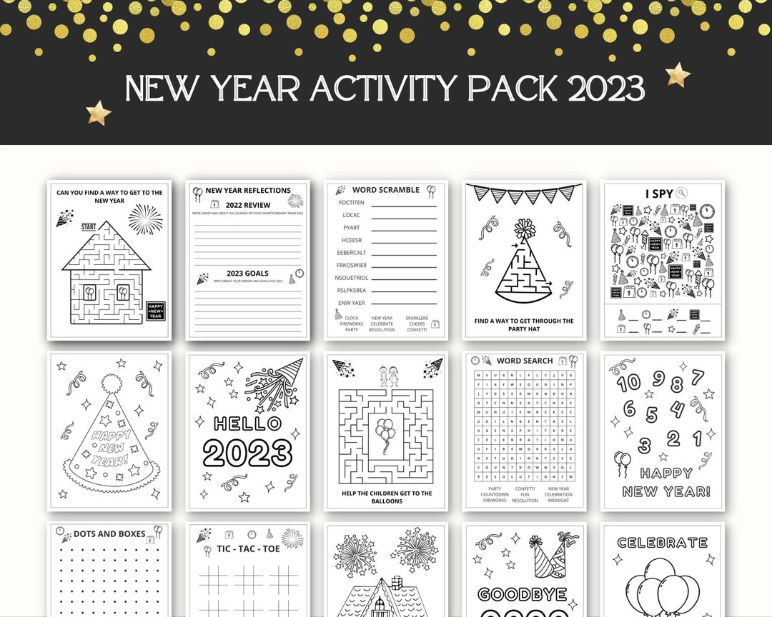 New Year Activity 2023 Printable New Years Game New Year