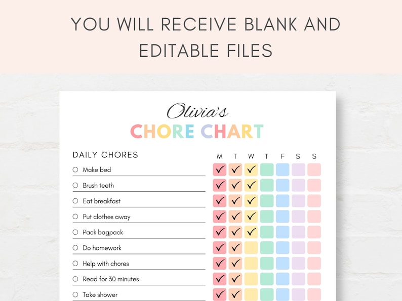 Introduce structure and responsibility with this Kids Chore Chart Printable! This comprehensive chart is designed to make chores and routines fun for children.