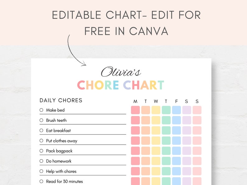Introduce structure and responsibility with this Kids Chore Chart Printable! This comprehensive chart is designed to make chores and routines fun for children.