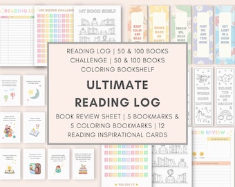 Printable Reading Log, Reading Log for Kids, Reading Tracker, Reading Log Printable, Reading Challenge, Reading tracker Printable