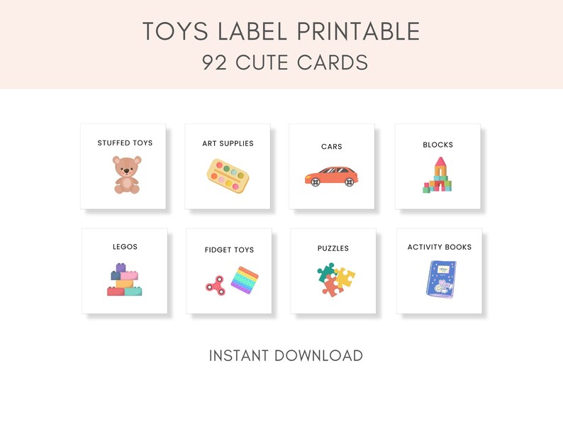 Stuff Toy Label Example Toy Labels Printable, Toy Organization, Toy Storage, Organization ...