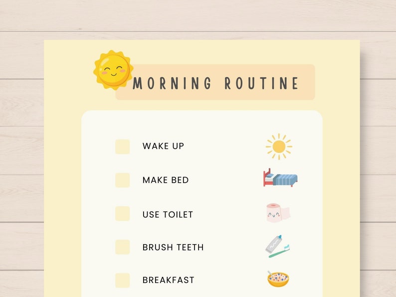 Morning Routine Chart, Editable Routine Charts, Evening Routine Chart, Daily Routine, Routine Checklist, Morning Board, Chore Chart, School