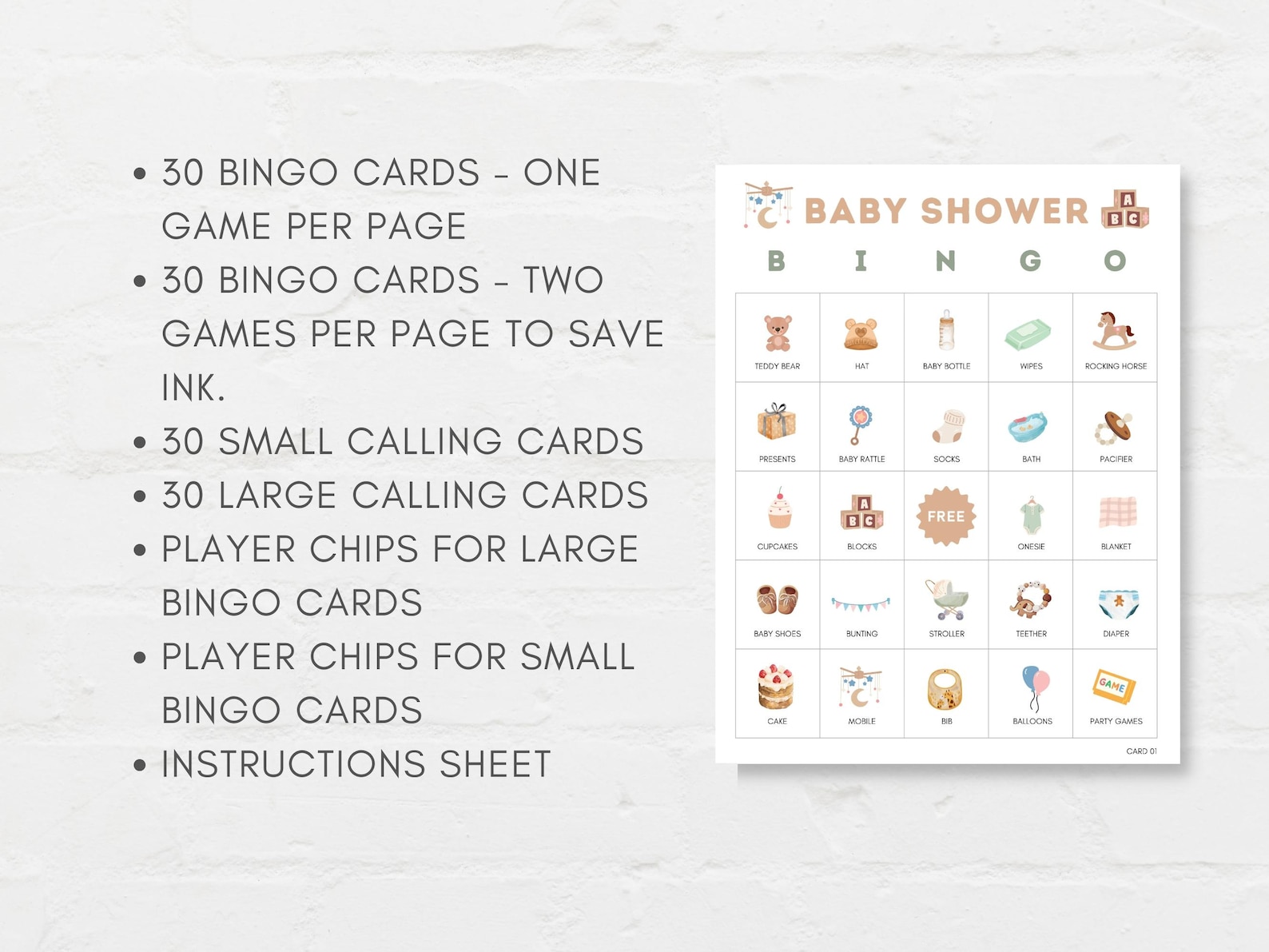 Baby Shower Bingo, Baby Shower Games, Baby Shower Activity, Baby Shower ...
