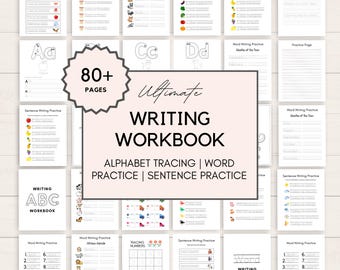 Handwriting Workbook for Kids, Writing Workbook, Handwriting, Alphabet Tracing, Sentence Writing, Preschool Printable, Homeschool Printable