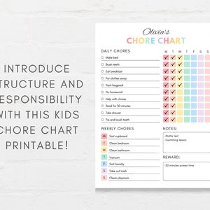 Introduce structure and responsibility with this Kids Chore Chart Printable! This comprehensive chart is designed to make chores and routines fun for children.