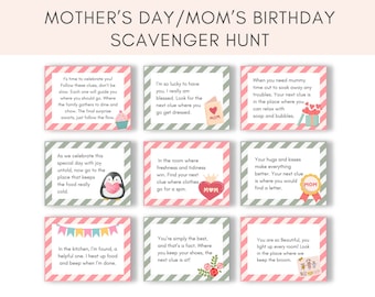 Mothers Day Scavenger Hunt, Mothers Day Games, Mothers day Activity, Mothers Day Gift, Mother's Birthday, Scavenger Hunt Mom, Mother Day DIY