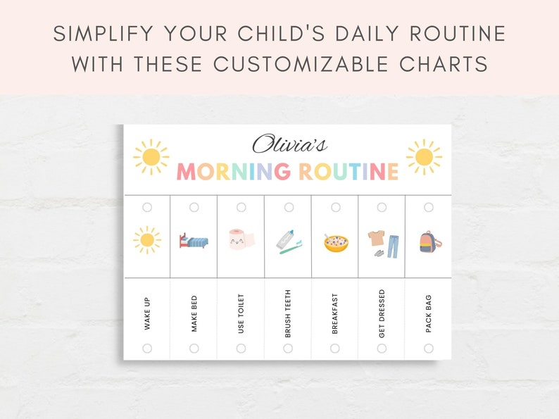 Routine Flip Chart, Morning Routine, Bedtime Routine, Kids Routine Chart, Daily Routine Chart, Daily Rhythm, Editable Routine Flipchart