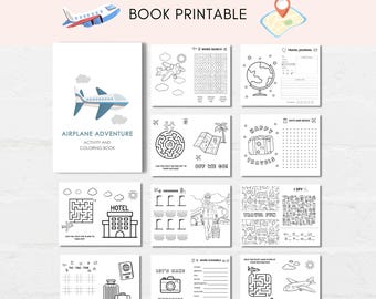 Airplane Activity Book, Travel Activities for Kids, Travel activity book, Airplane Activity, Travel Games, Travel Activities Printable