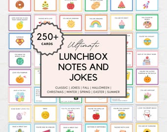 LUNCHBOX NOTES BUNDLE, Lunchbox notes, Printable Lunch Notes, Lunchbox Jokes, Back to School Notes, Lunch Notes For Kids, Cute Lunchbox Note
