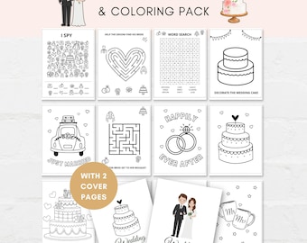 Kids Wedding Activity Pack, Wedding Activity Book, Wedding Activities, Wedding Coloring Pages, Wedding Activity, Wedding Activity Pack