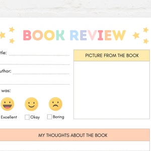 Empower kids  to explore, understand, and appreciate reading with Kids Book Review Printable. Simply download and print.