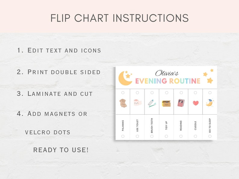Simplify your childs daily routine with these Morning and Evening Routine Flip Charts. These versatile flip charts make it easy for kids to stay organized while having fun.