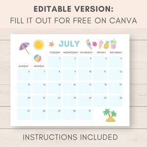 2024-2025 Calendar Printable, Printable Calendar, Editable Calendar, 2024 Calendar, 2025 Calendar, 2024 2025 Planner, Monthly Calendar, PDF