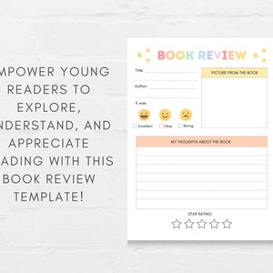 Empower kids  to explore, understand, and appreciate reading with Kids Book Review Printable. Simply download and print.