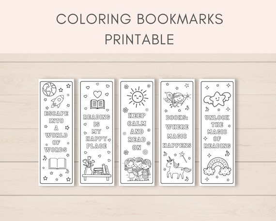 Coloring Bookmarks, Printable Bookmarks, Bookmarks for Kids, DIY Bookmarks, Bookmarks to color, Bookmark Set, Kids Coloring, Gifts for Kids