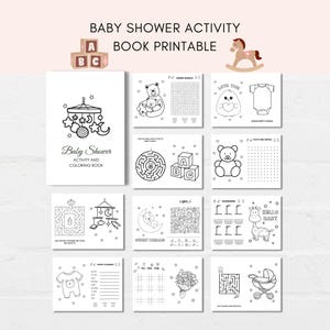 Baby Shower Kids Activity, Baby Shower Activity Book, Baby Shower Games, Baby Shower Activities, Baby Shower Coloring, Baby Shower Printable