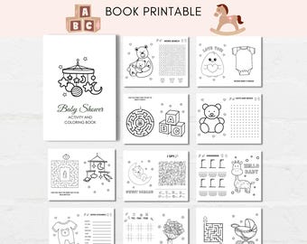 Baby Shower Kids Activity, Baby Shower Activity Book, Baby Shower Games, Baby Shower Activities, Baby Shower Coloring, Baby Shower Printable