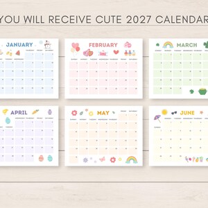 This cute 2027 calendar printable is a fun way to keep track of dates and events throughout the year. It includes ready to print and editable version.