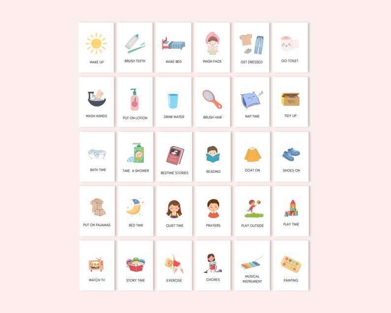 Daily Routine Flashcards, Routine Flashcard, Toddler Routine Flashcard ...
