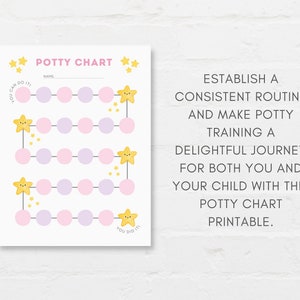 Establish a consistent routine and make potty training a delightful journey for both you and your child with this Potty Chart Printable and Commend your little one's potty success with our Potty Training Certificate Printable!