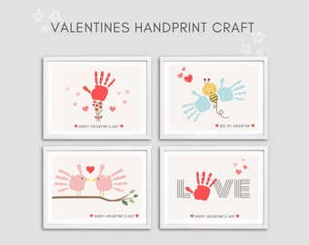 Preschool Valentines Activity, Valentines Handprint Printable, Valentines Activity, Valentines Craft, Preschool Valentines, DIY Handprint