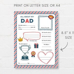 Keep kids engage with this Kids Fathers Day Printable, ‘All About Dad’! This delightful childrens Dad interview activity is a perfect way for little ones to express their love and appreciation.