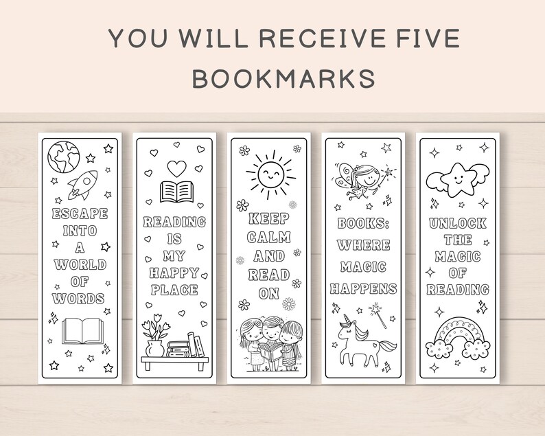 Coloring Bookmarks, Printable Bookmarks, Bookmarks for Kids, DIY Bookmarks, Bookmarks to color, Bookmark Set, Kids Coloring, Gifts for Kids