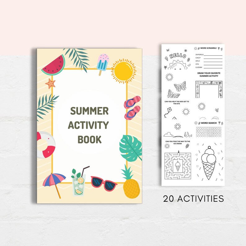 This Summer Activity Book is a perfect way to keep kids engaged this Summer Vacation. The PDF has fun summer games and summer coloring sheets. It can also be used as a party favour. Print as many as you like.