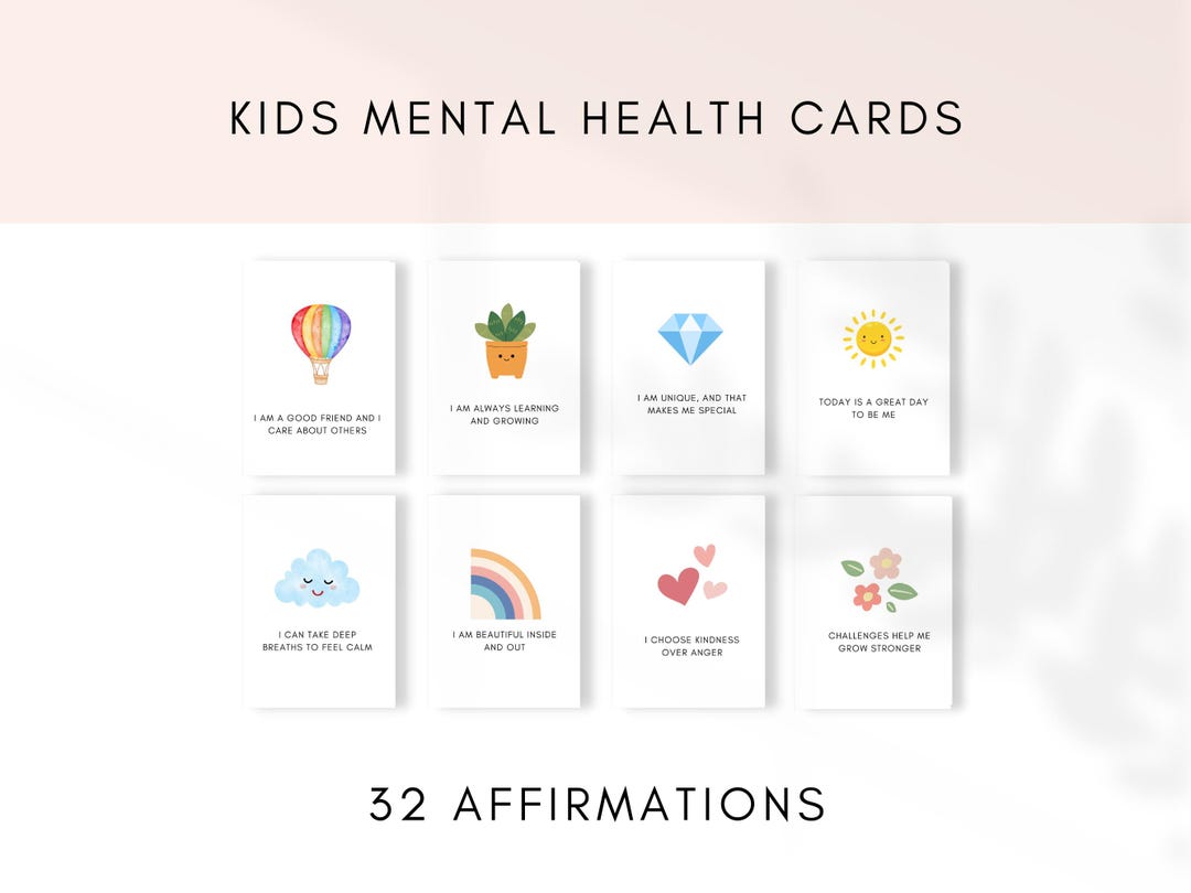 Kids Mental Health Cards, Affirmation Cards Kids, Positive Affirmations ...