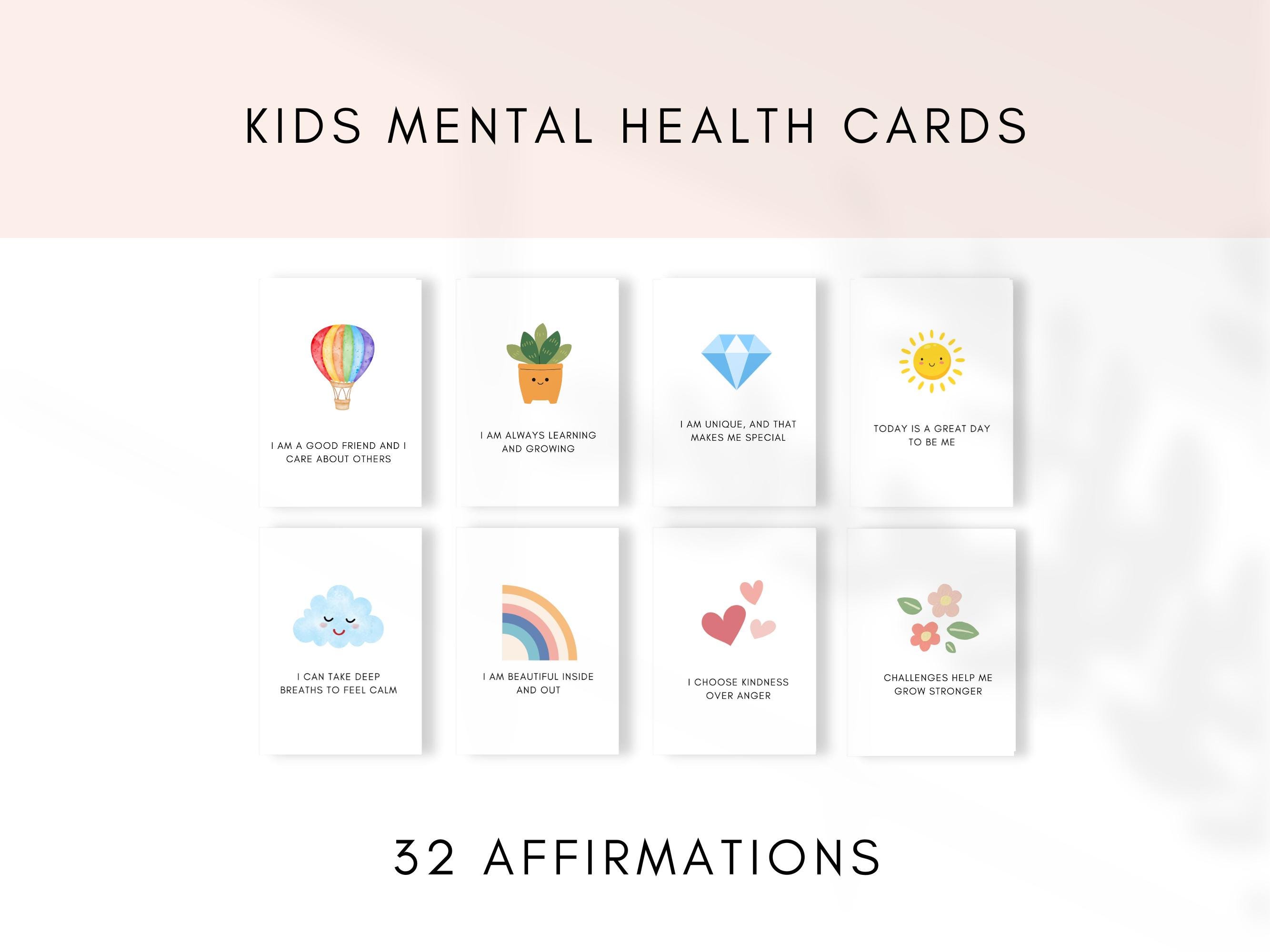 Kids Mental Health Cards, Affirmation Cards Kids, Positive Affirmations ...