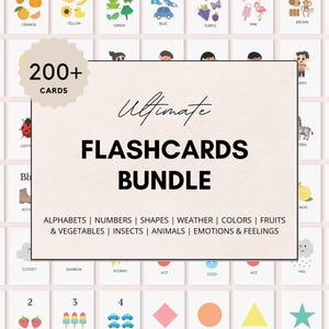 FLASHCARDS Printable, Karteikarten für Kinder, Karteikarten zum Ausdrucken, Alphabet Karteikarten, Zahlen Karteikarten, Tier Karteikarten, Vorschulkarten