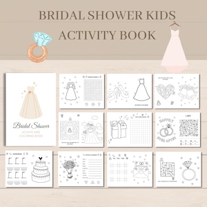 Bridal Shower Kids Activity Book, Bridal Shower Games, Bridal Shower, Activity for Kids, Bridal Shower Coloring, Bridal Shower Printable