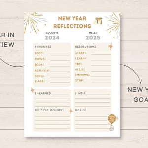 This fun New Year Activity is a perfect way to keep kids engaged on New Years Eve/ Holidays. The PDF has 2024 Year in Review section as well as 2025 goals and resolutions.