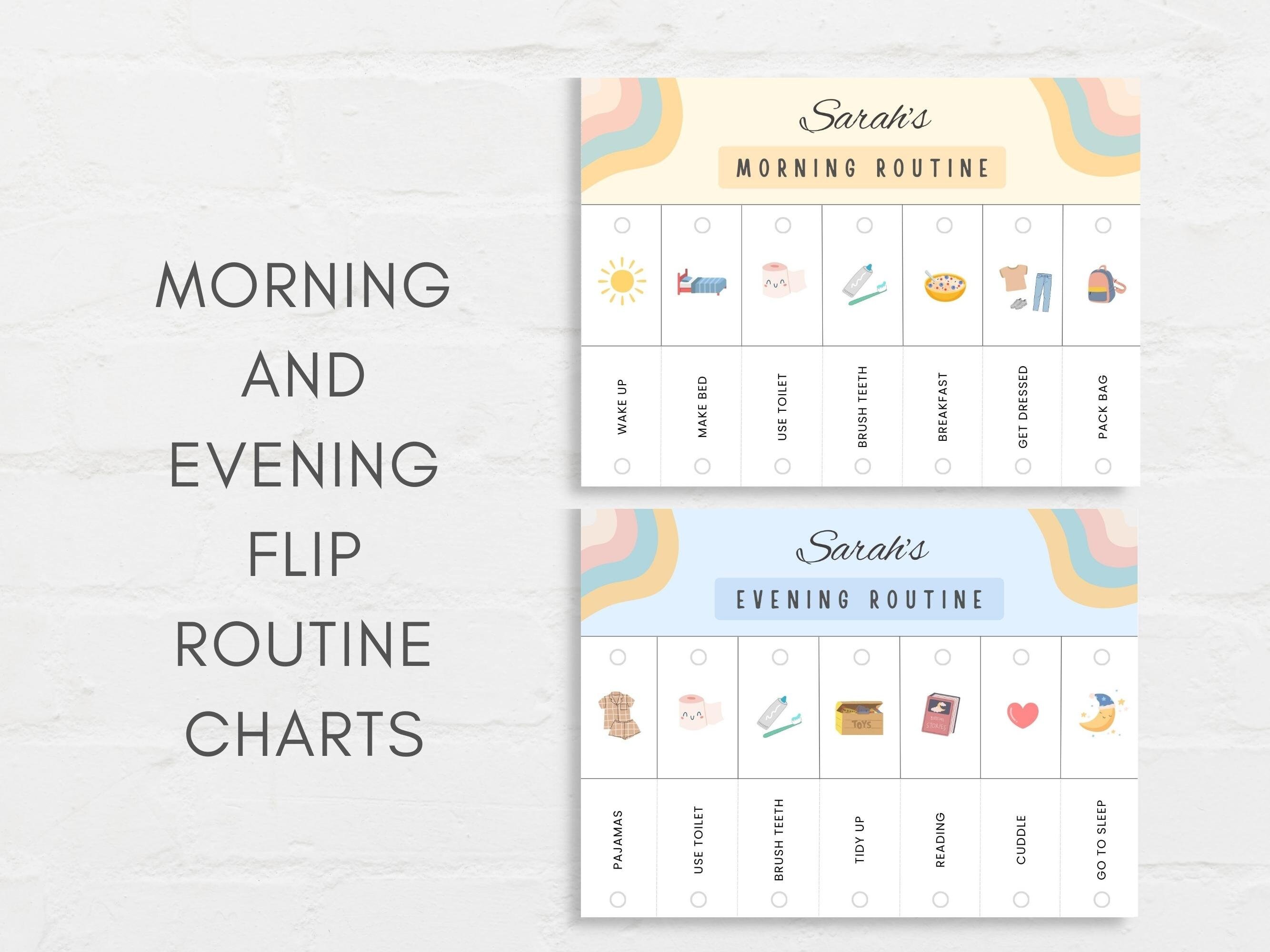 World Routine Chart Routine Flip Chart, Morning Routine Chart, Bedtime Routine Chart, Kids ...