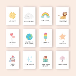 Affirmation Cards For Kids Printable, Children's Positive Affirmation Cards, Motivational Cards, Kids Positivity Cards, Daily Affirmation image 5