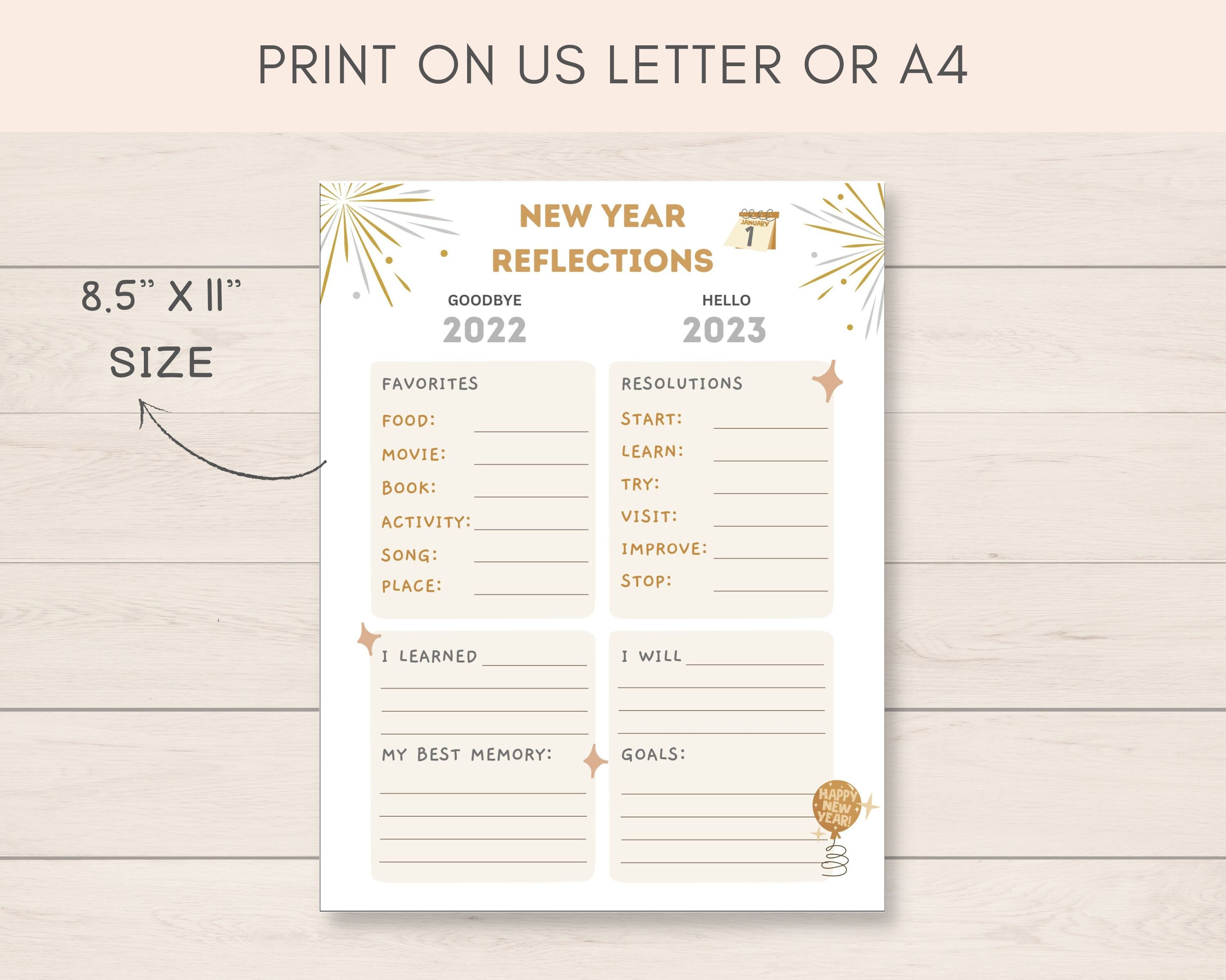 Kids Year in Review Printable New Years Activity 2023 New - Etsy