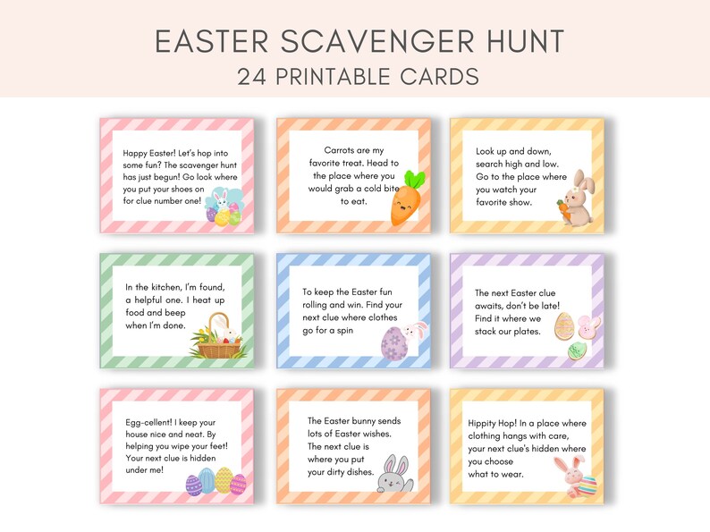 Get ready for an egg-citing Easter adventure with our Easter Scavenger Hunt Printable! This delightful activity is perfect for making this Easter extra special and memorable for your little ones.