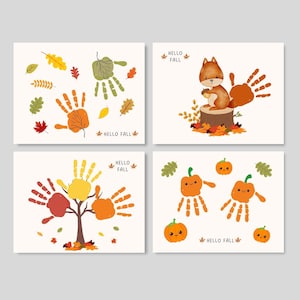 Create a fun and memorable fall keepsake with this Fall handprint craft printable! This digital download includes four different fall-themed handprint crafts. Perfect for toddler, preschool, nursery or baby. Can be used at home/ classroom.