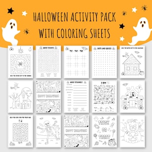 Halloween Activity Printable, Halloween Coloring, Halloween Party Games, Halloween Kids Printables, Halloween fun activity, Halloween games