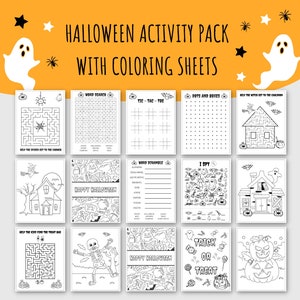 Halloween Activity Printable, Halloween Coloring, Halloween Party Games, Halloween Kids Printables, Halloween fun activity, Halloween games