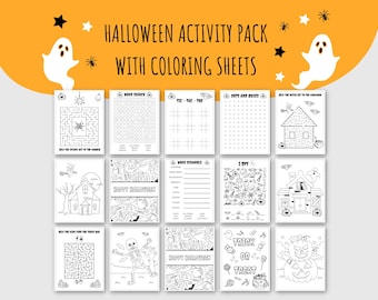 Halloween Activity Printable, Halloween Coloring, Halloween Party Games, Halloween Kids Printables, Halloween fun activity, Halloween games