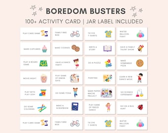 Boredom Jar, Boredom Busters Printable, Bored Jar, I’m Bored Jar, Activity Cards, Kids Activity, Family Activity, Fun Activities, Printable