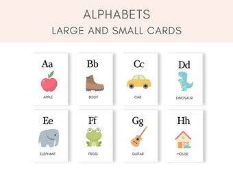 Alphabet Flashcard Printable, ABC Flashcard, Alphabet Printable, Preschool Letters, Montessori Printable, Baby ABC Book, Classroom Alphabets